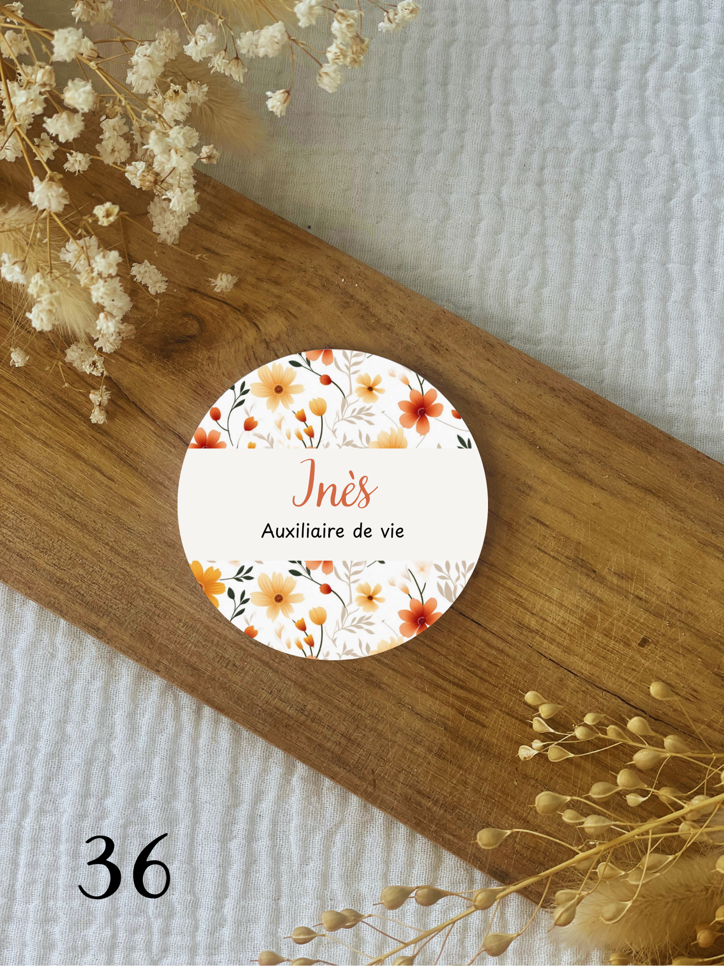 Badges personnalisés 75mm Floral