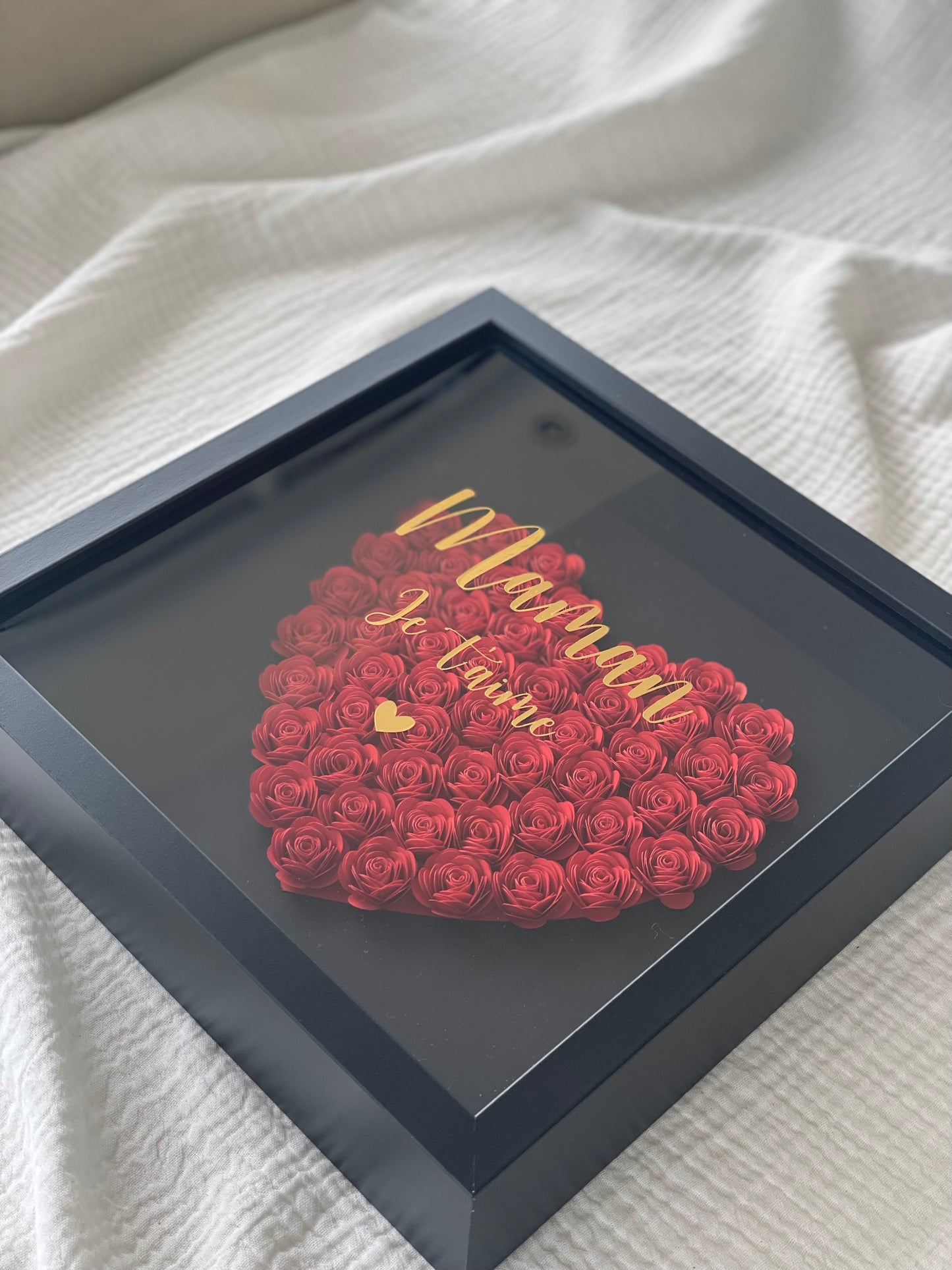 Cadre floral 3D Maman Je t'aime