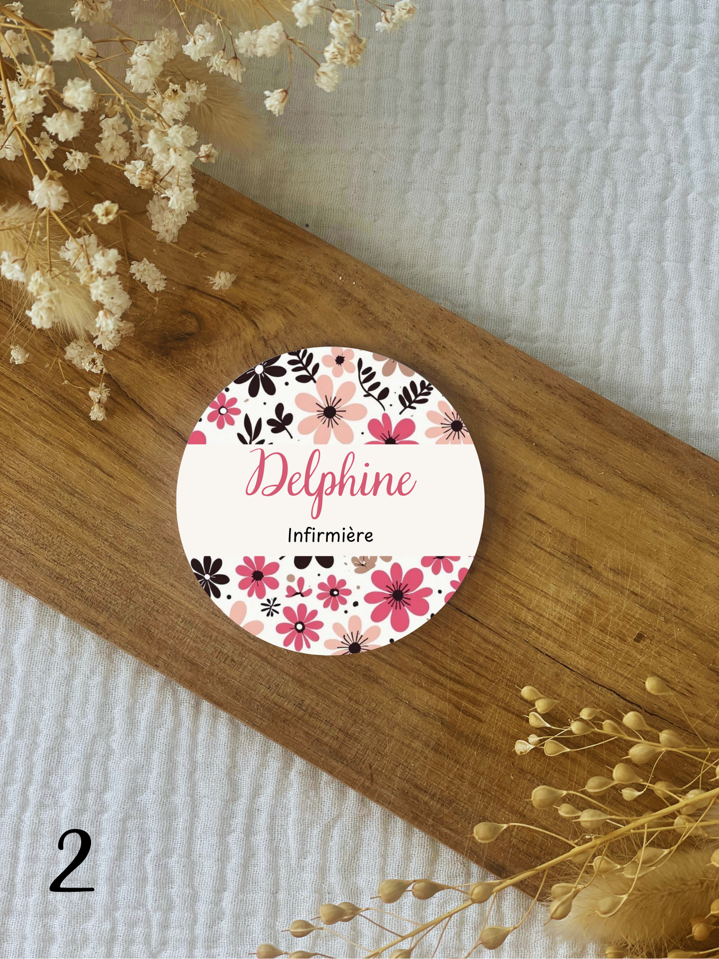 Badges personnalisés 75mm Floral