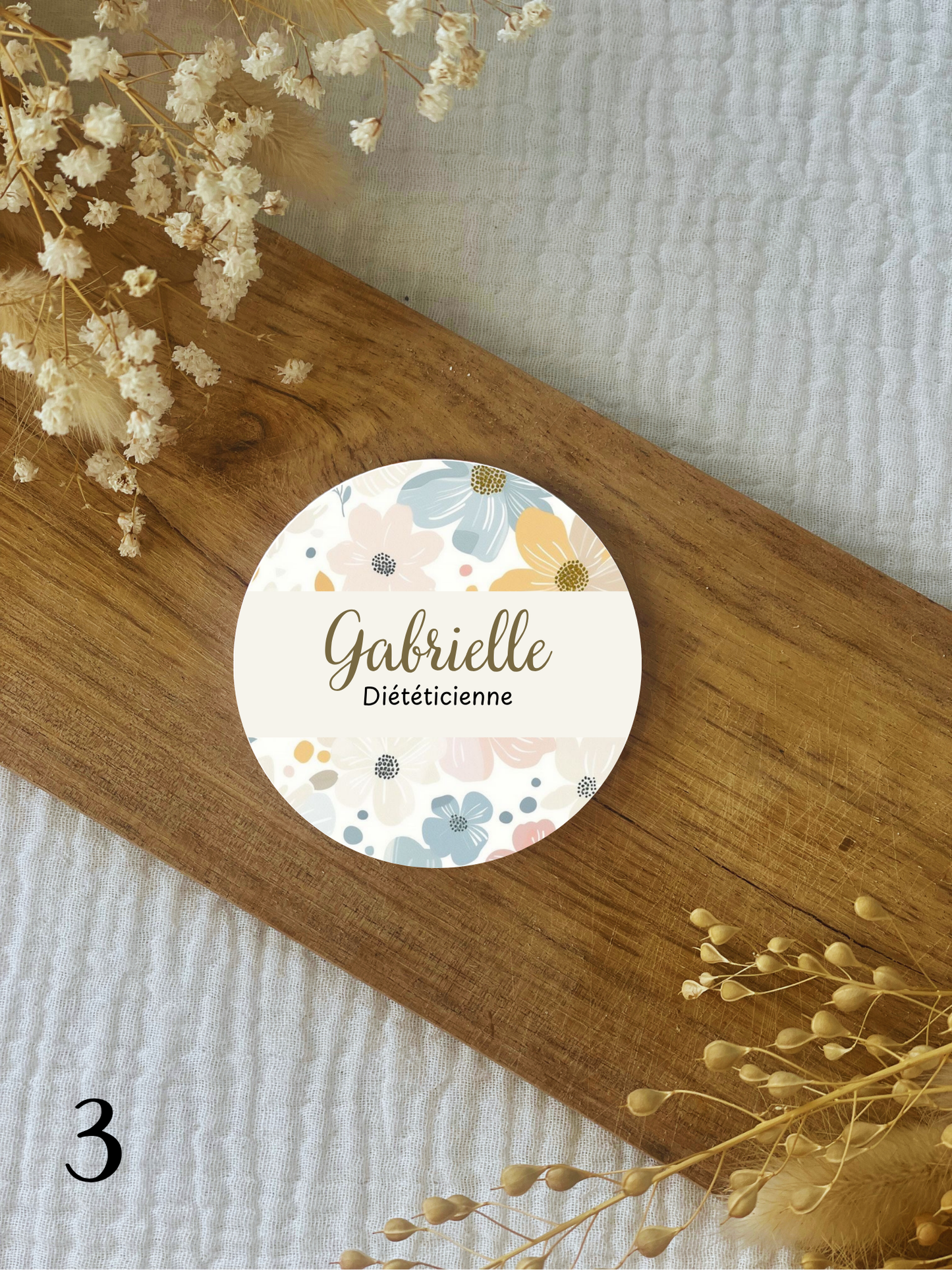 Badges personnalisés 75mm Floral