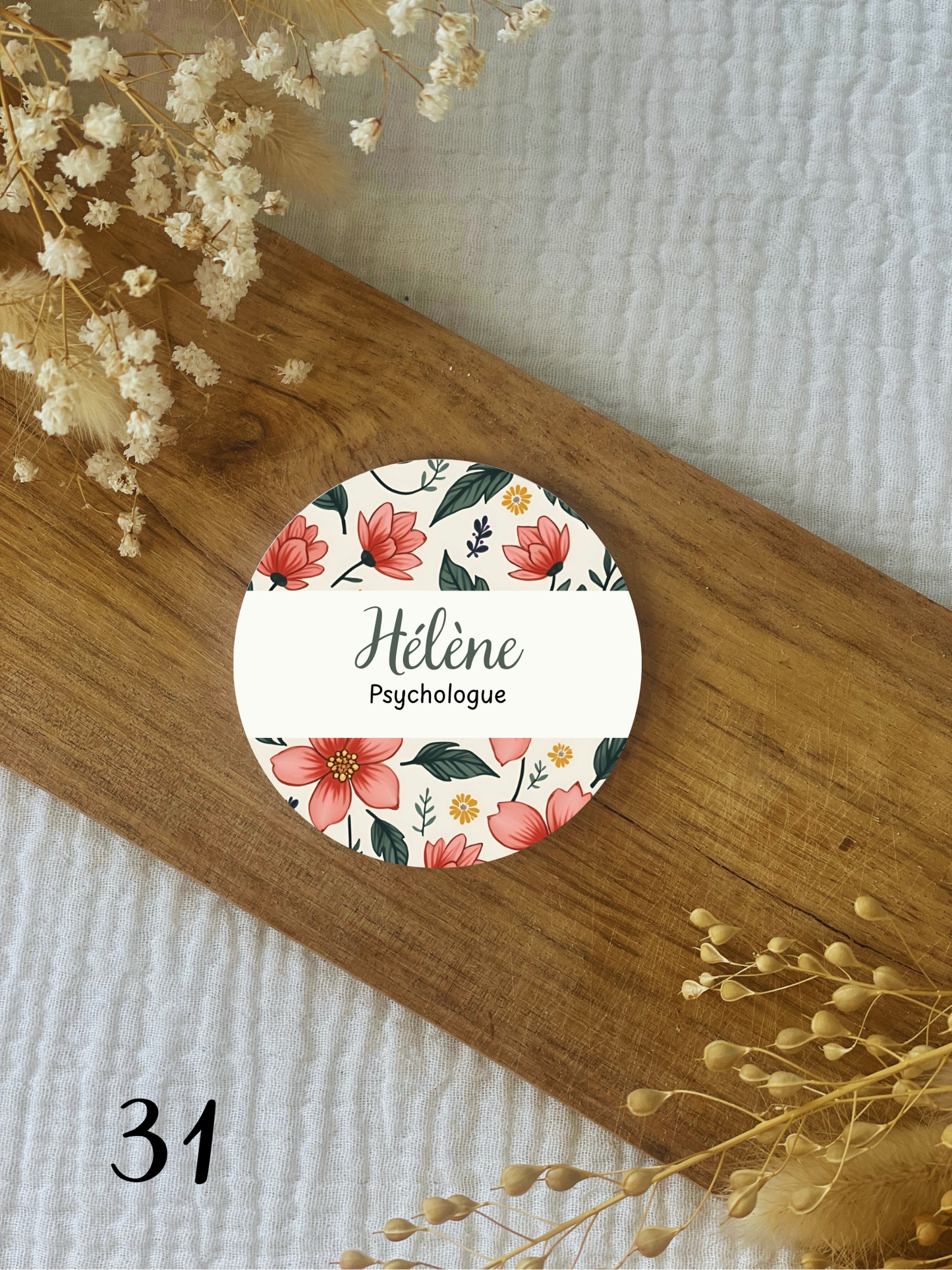 Badges personnalisés 75mm Floral