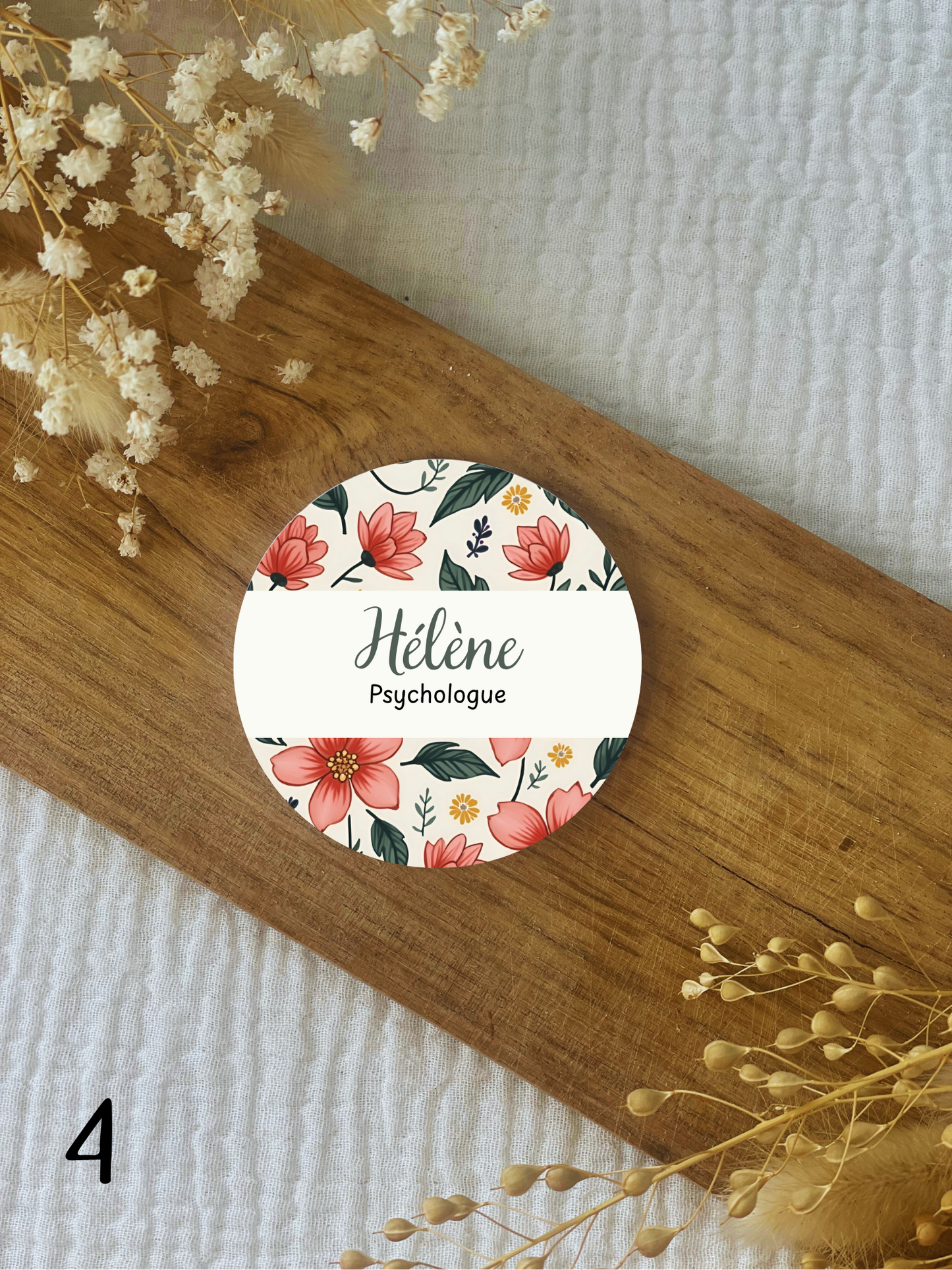 Badges personnalisés 75mm Floral