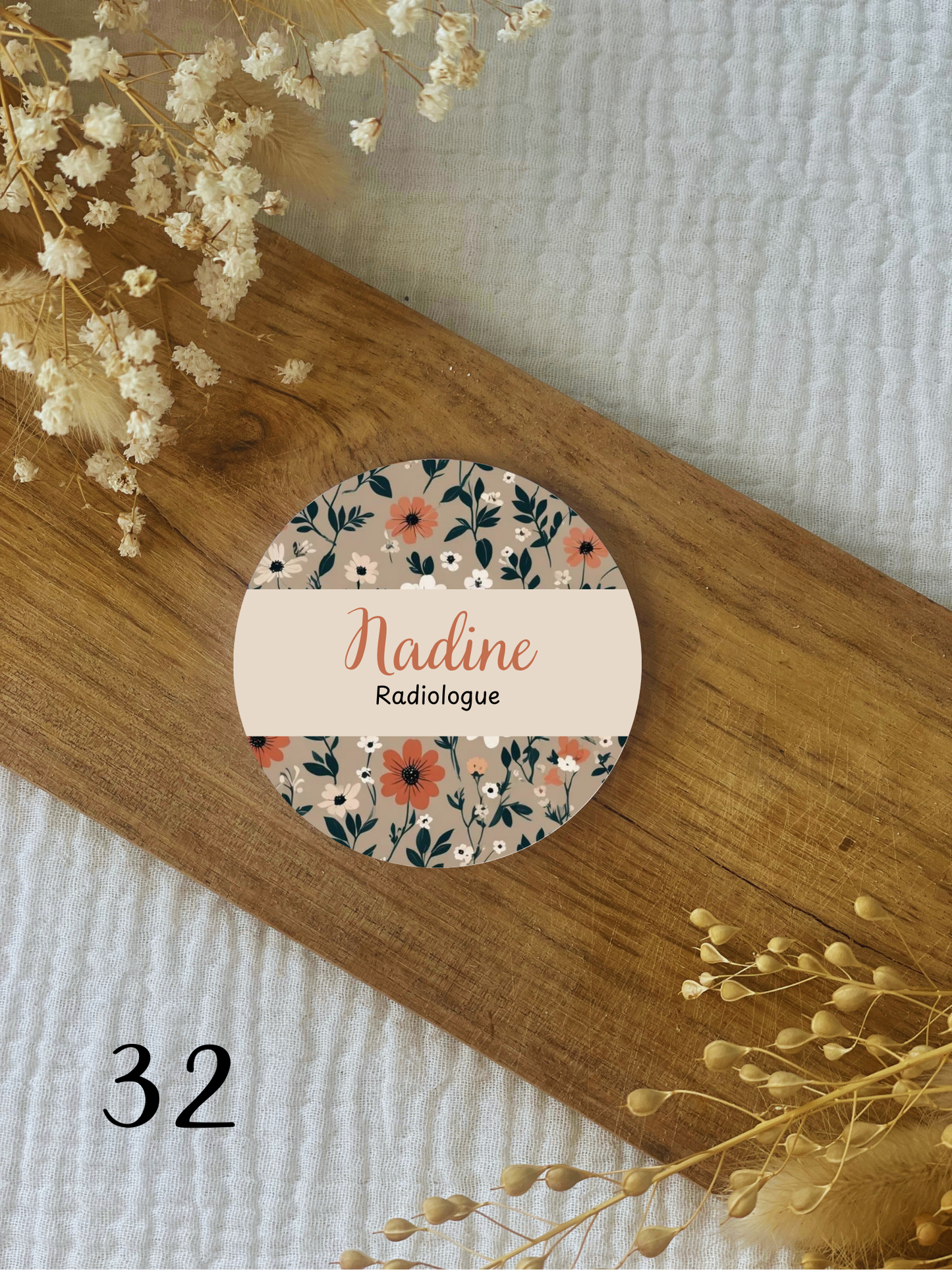 Badges personnalisés 75mm Floral