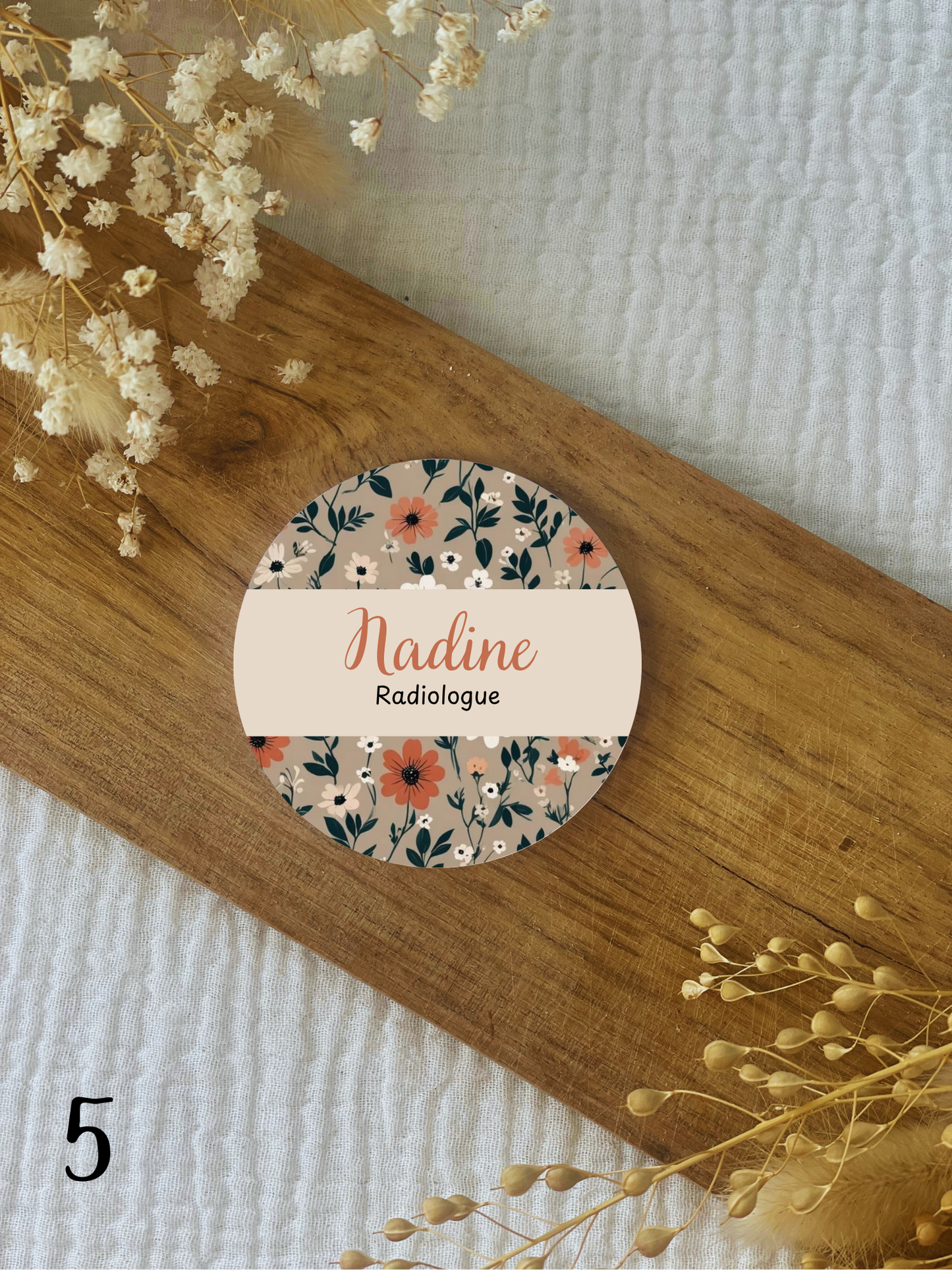 Badges personnalisés 75mm Floral