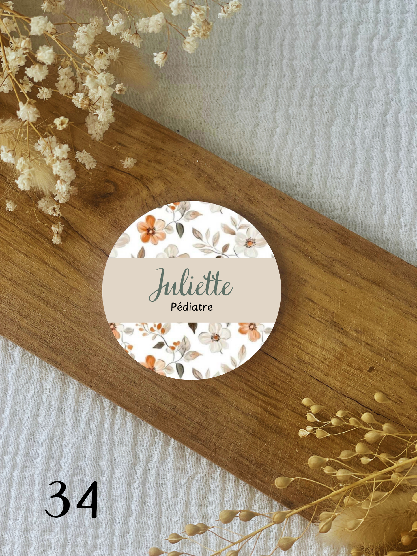 Badges personnalisés 75mm Floral