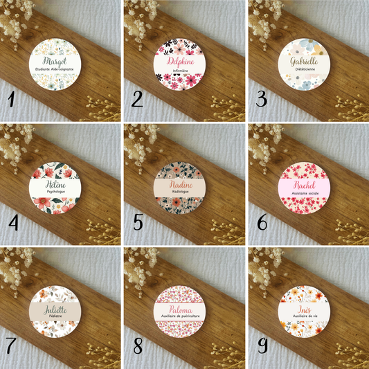 Badges personnalisés 75mm Floral
