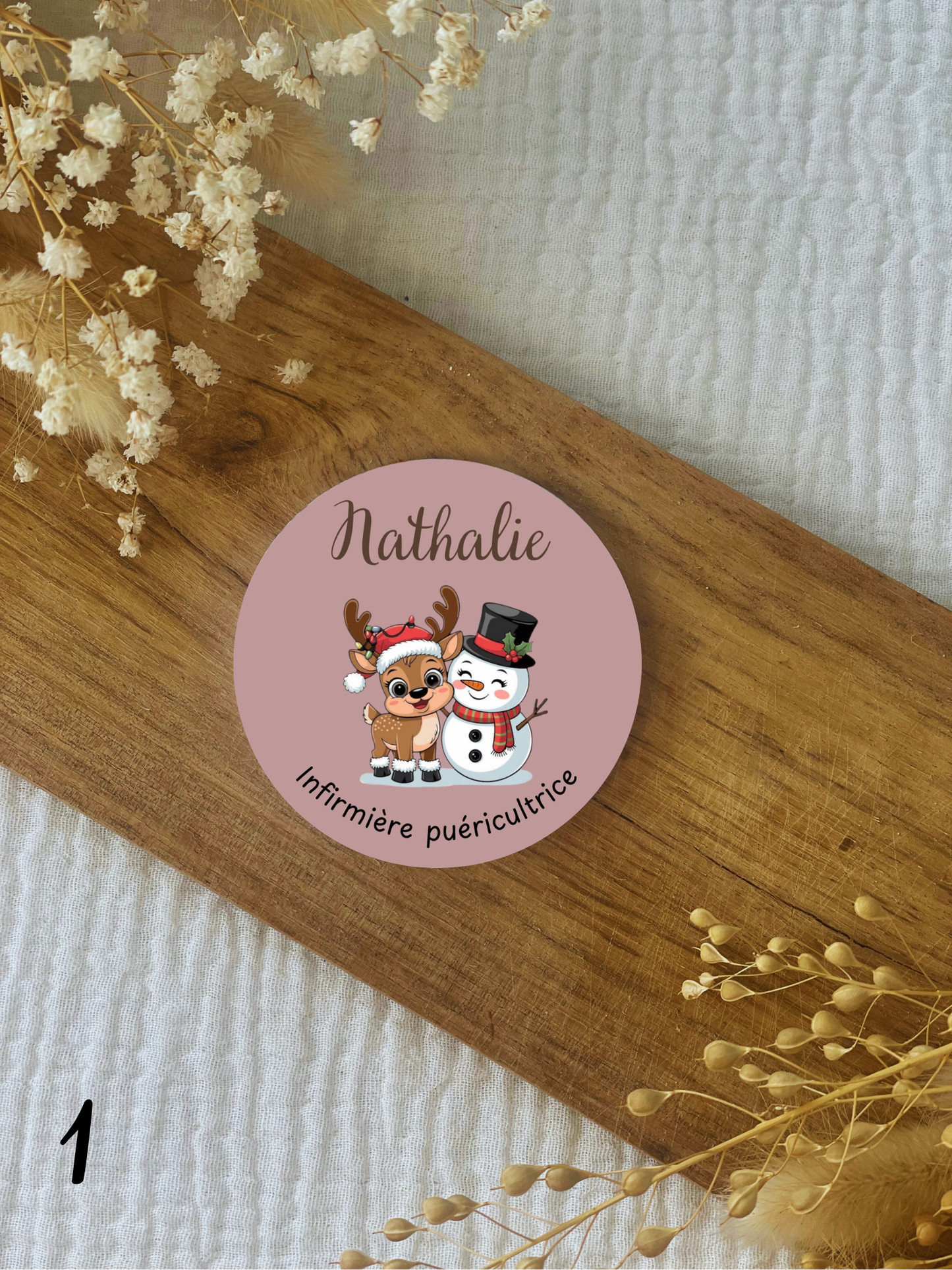 Badge soignant personnalisé - Noël