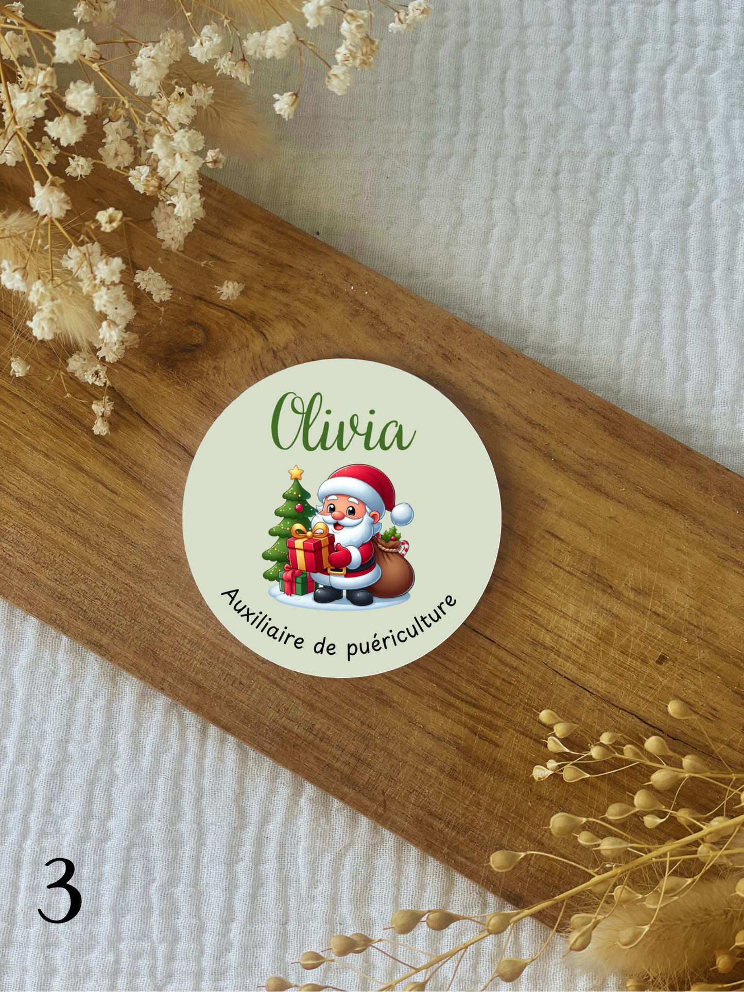 Badge soignant personnalisé - Noël