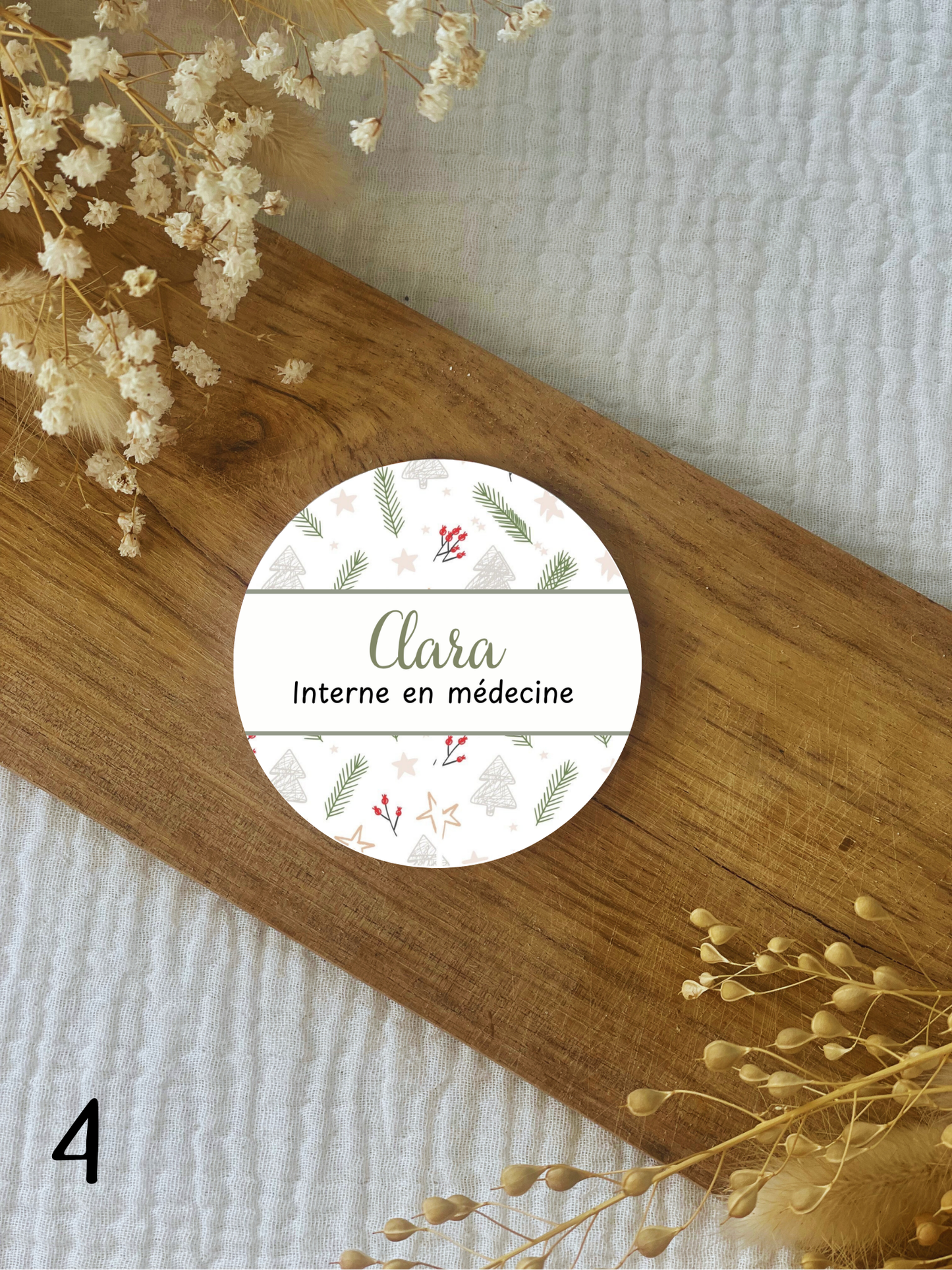 Badge soignant personnalisé - Noël