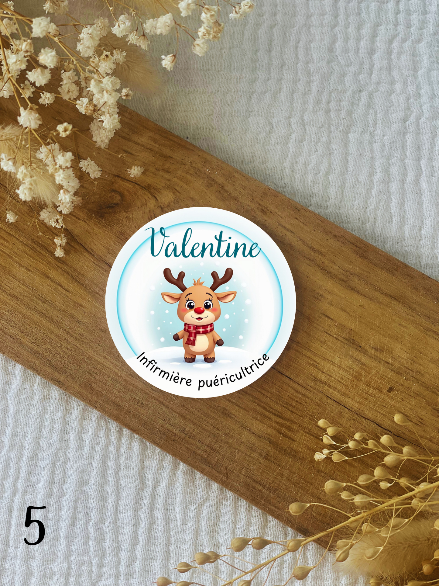 Badge soignant personnalisé - Noël