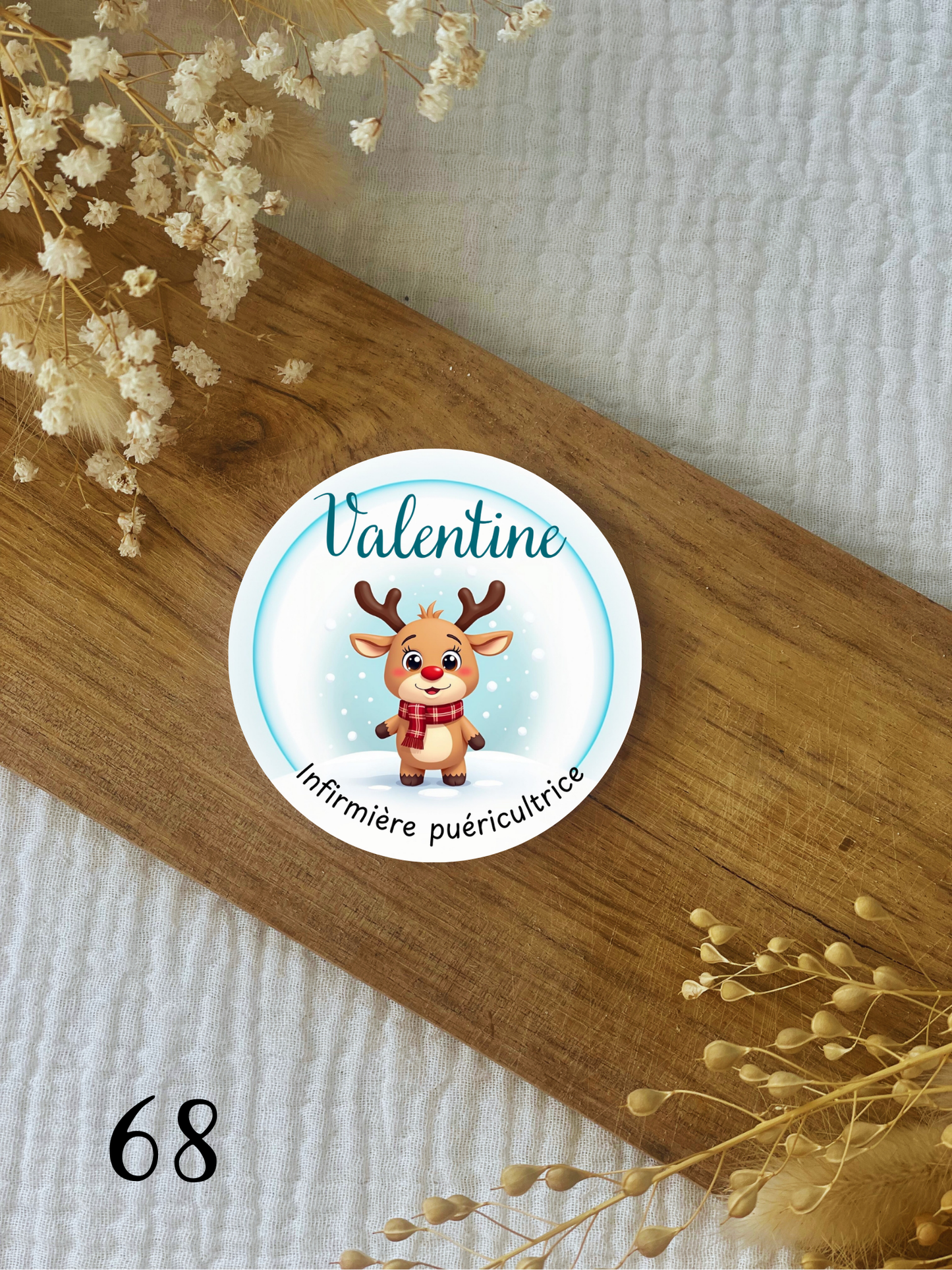 Badge soignant personnalisé - Noël