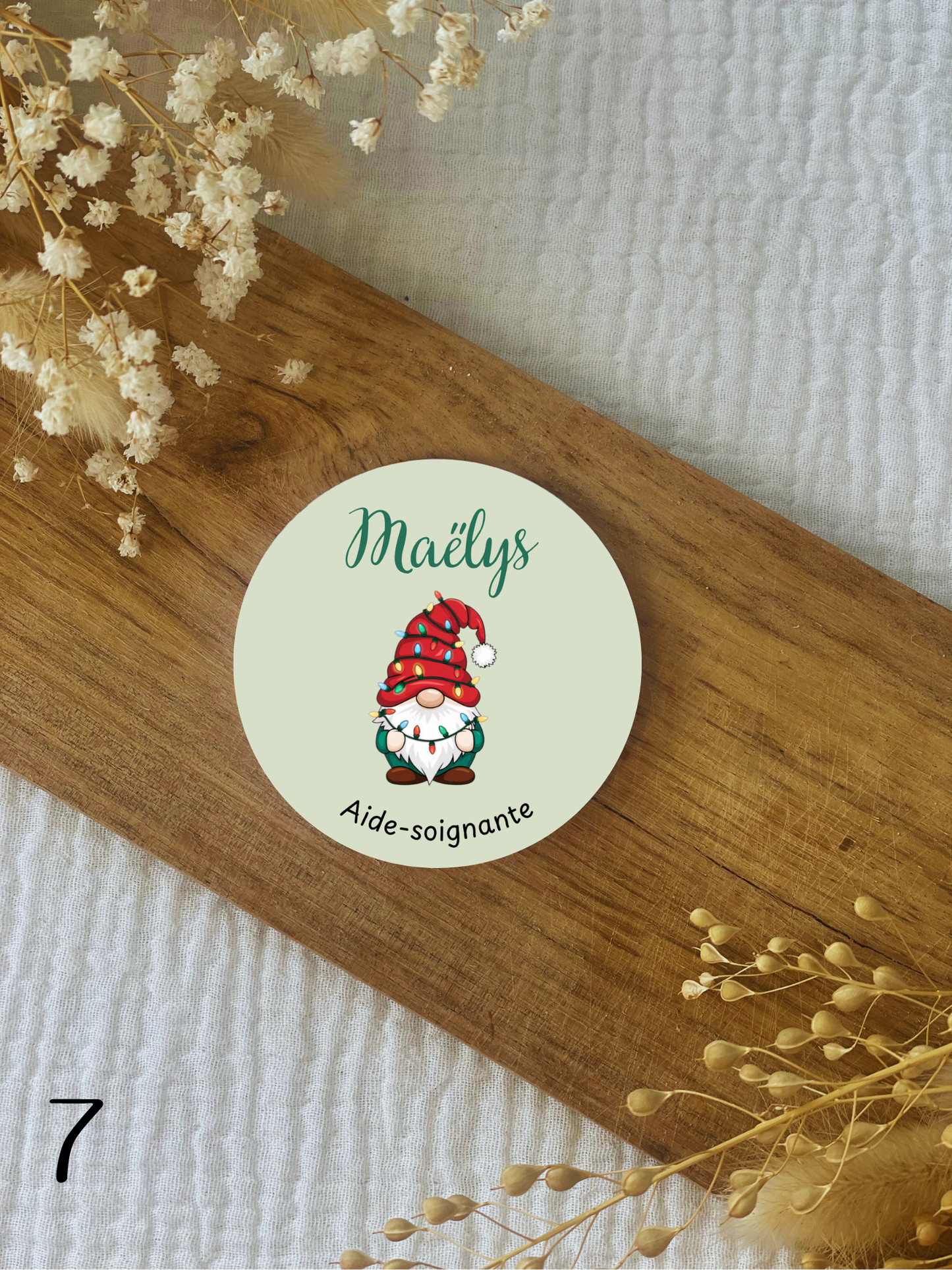 Badge soignant personnalisé - Noël