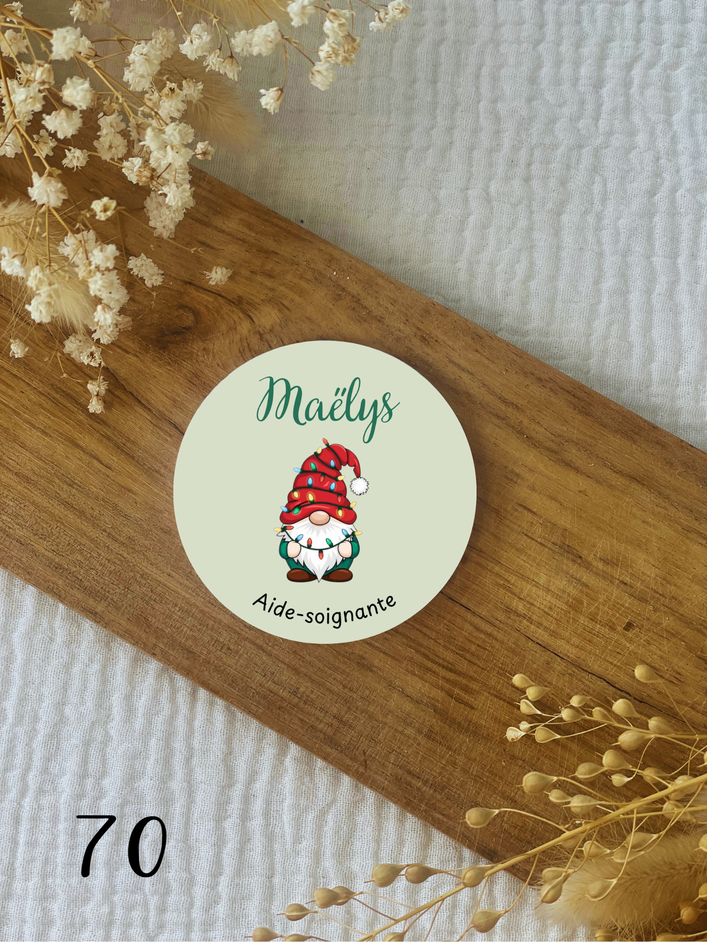 Badge soignant personnalisé - Noël