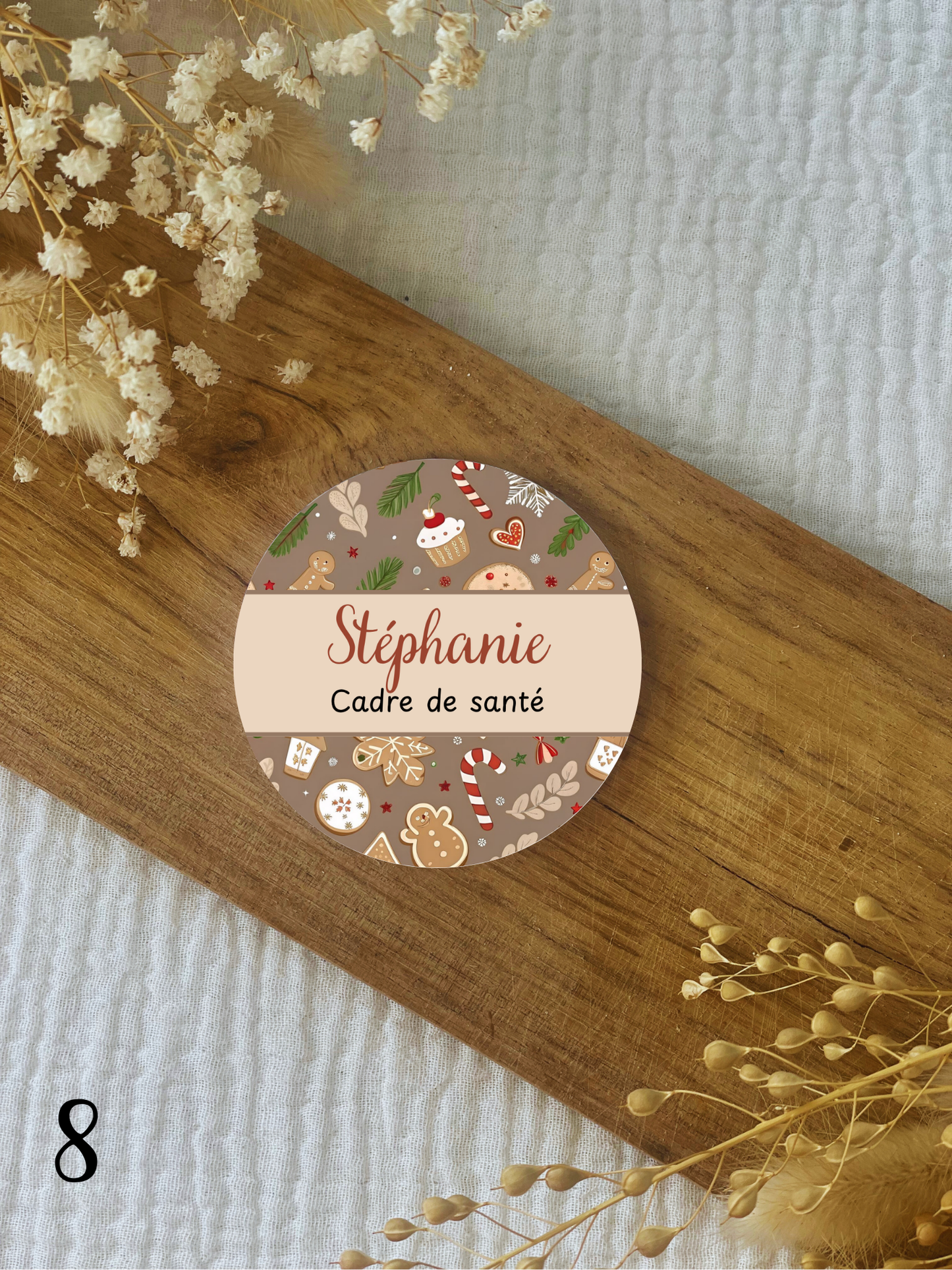 Badge soignant personnalisé - Noël