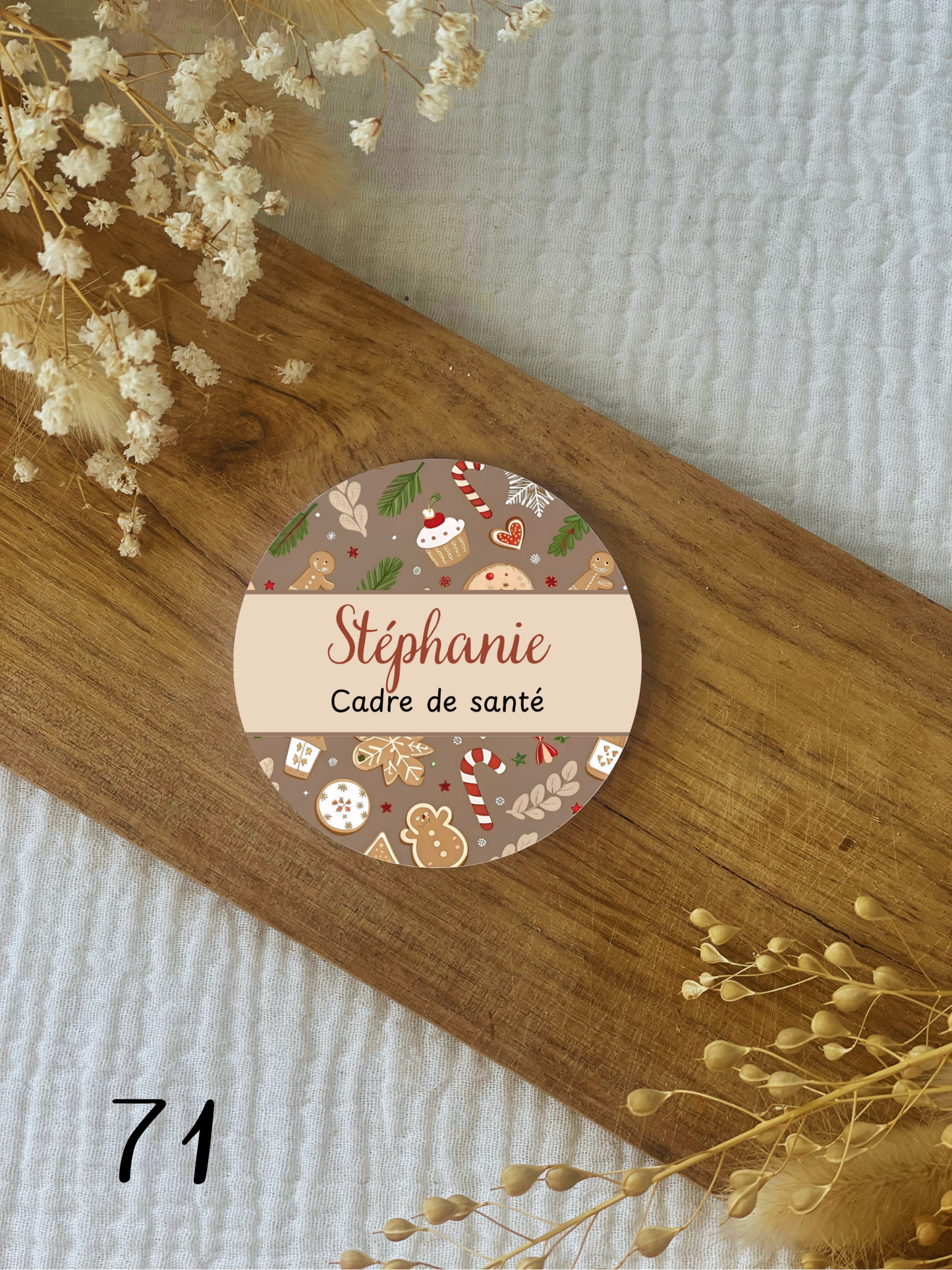 Badge soignant personnalisé - Noël