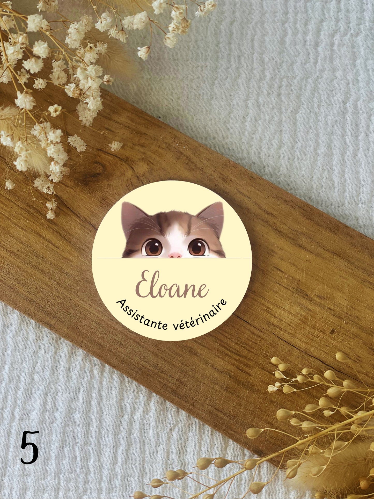 Badge soignant personnalisé animal