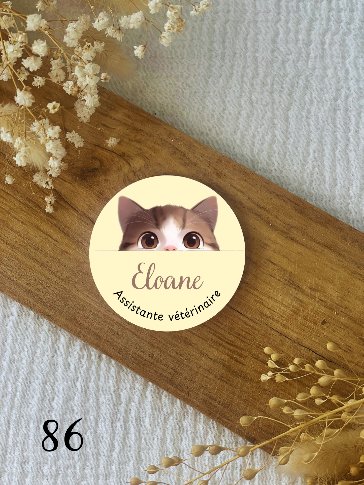 Badge soignant personnalisé animal
