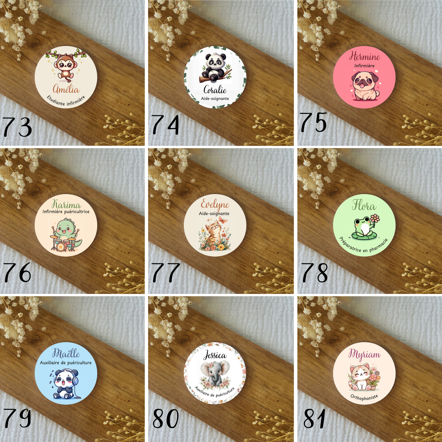 Badge soignant personnalisé Animal