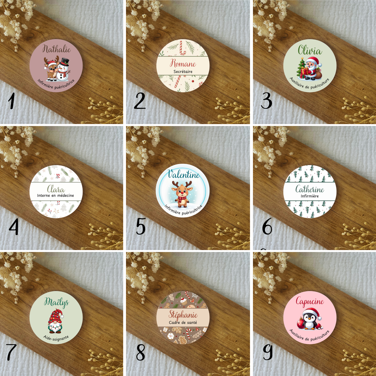 Badge soignant personnalisé - Noël