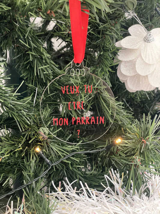 Boule plexi - Veux tu être mon parrain/ma marraine