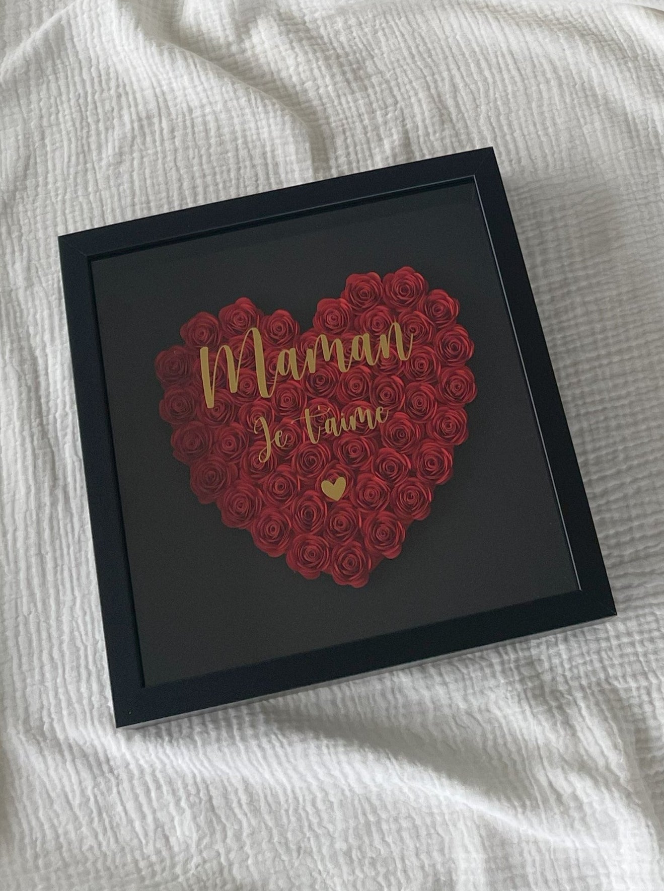 Cadre floral 3D Maman Je t'aime